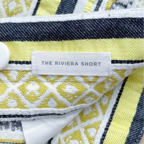 Ann Taylor LOFT The Riviera Short in Yellow White Jacquard Stripes, Size‎ 0 - Picture 5 of 13